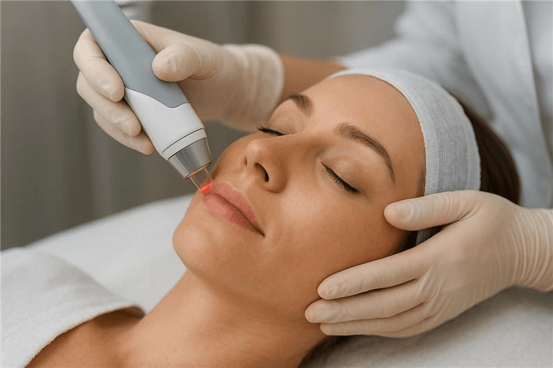 Paciente que recibe un tratamiento de rejuvenecimiento con láser en el Enfield Royal Med Spa de Viera, Florida