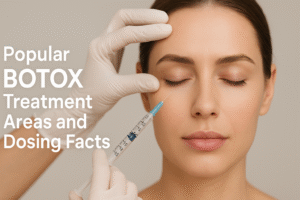 Popular Botox treatment areas and recommended dosing information