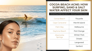 Cocoa Beach FL acne caused by surfing, sand exposure, and salt water effects on skin
