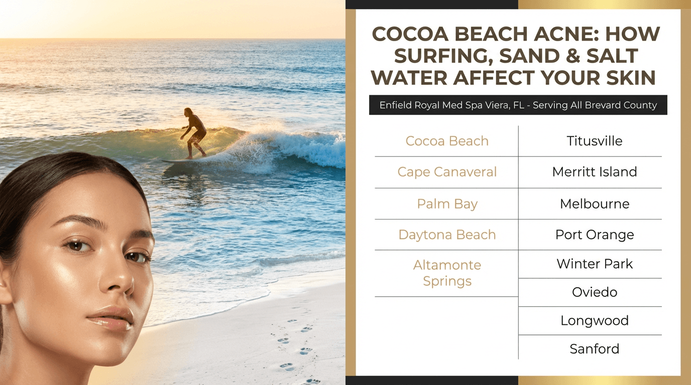 Cocoa Beach FL acne caused by surfing, sand exposure, and salt water effects on skin
