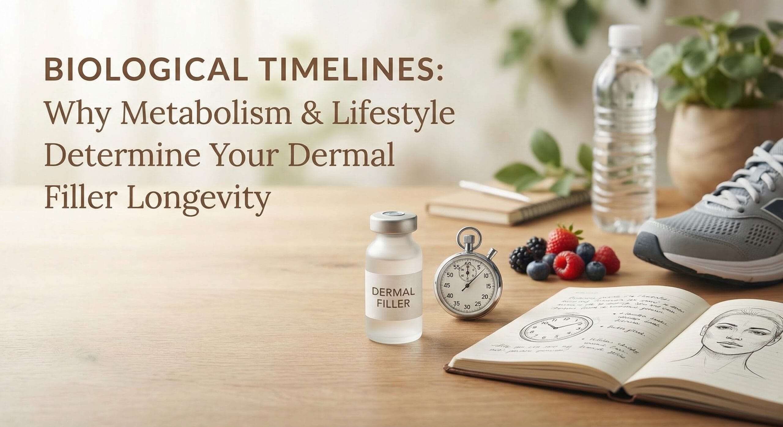 Biological timelines showing how metabolism and lifestyle factors affect dermal filler longevity and aesthetic results