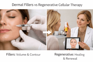 Woman showing subtle facial enhancement results highlighting the shift from dramatic volume to natural refined aesthetic results in modern cosmetic treatments