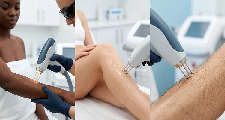 Best laser hair removal for different skin types including dark skin and sensitive skin with safe treatment results
