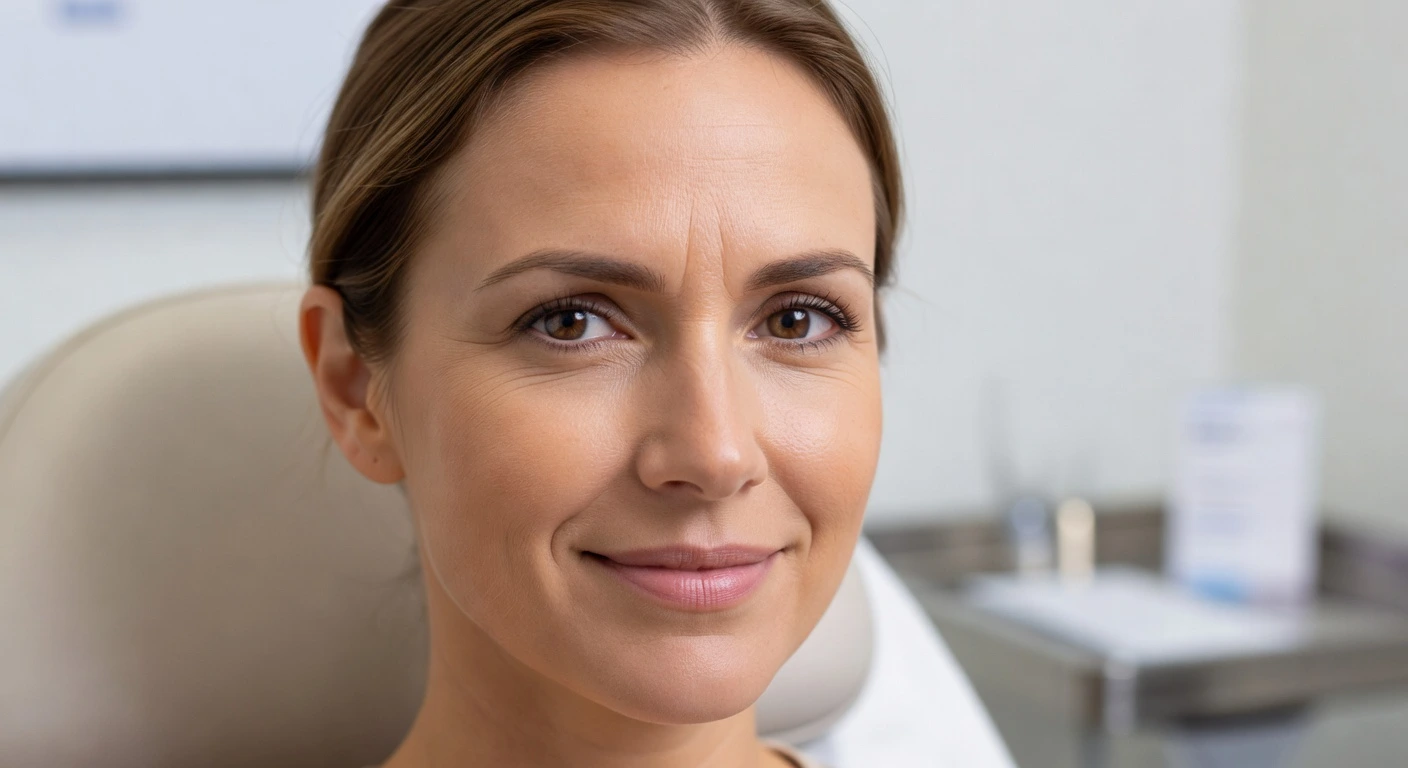 Patient receiving Dysport treatment for forehead and frown lines in a modern clinic in Viera, FL, demonstrating targeted aesthetic results.