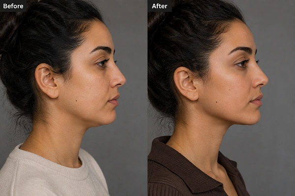 Jawline filler before and after results at Enfield Royal Clinic serving Branchburg and Somerset County, NJ.