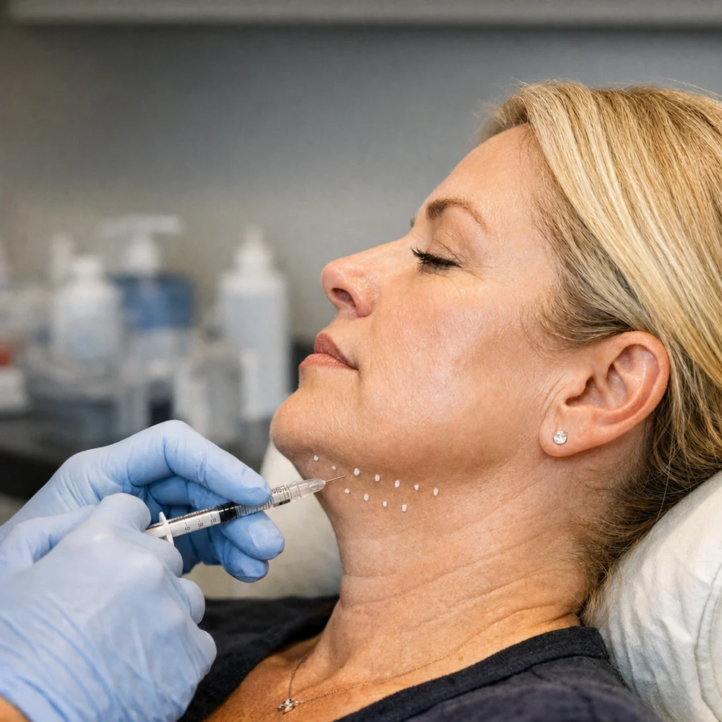 Kybella fat dissolving injections for double chin treatment at Enfield Royal Med Spa in Branchburg serving Somerset County NJ