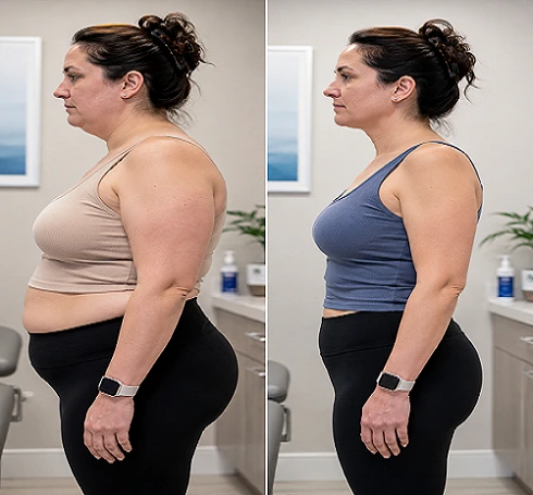 Semaglutide weight loss before and after results at Enfield Royal Clinic serving Branchburg and Somerset County, NJ.