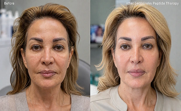Sermorelin wellness therapy before and after results at Enfield Royal Clinic serving Branchburg and Somerset County, NJ.