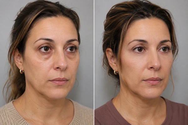 Tear trough filler before and after results at Enfield Royal Clinic serving Branchburg and Somerset County, NJ.