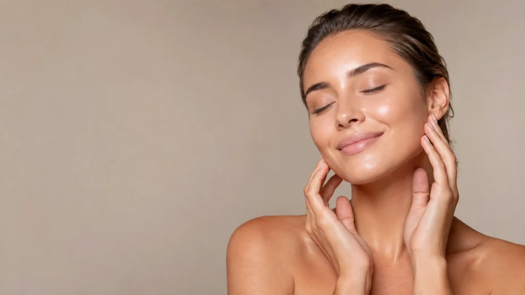 Woman with smooth, glowing skin after a chemical peel treatment in Branchburg, NJ