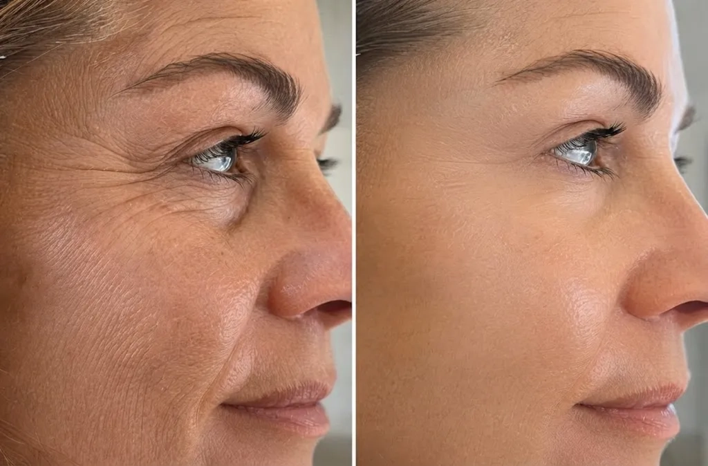 Portrait of a woman with smooth, flawless skin showcasing the anti-aging results of Xeomin treatment at Enfield Royal Medspa in Branchburg, serving Somerset County.