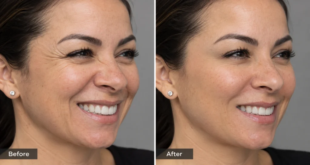 Botox for crow’s feet before and after treatment in Branchburg, NJ, serving Bridgewater