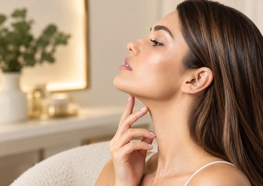 Woman with refined facial features representing injectable treatments at Enfield Royal Clinic in Branchburg, NJ, serving Bridgewater