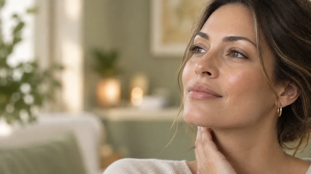 Woman with healthy-looking skin representing regenerative treatments for natural skin rejuvenation.