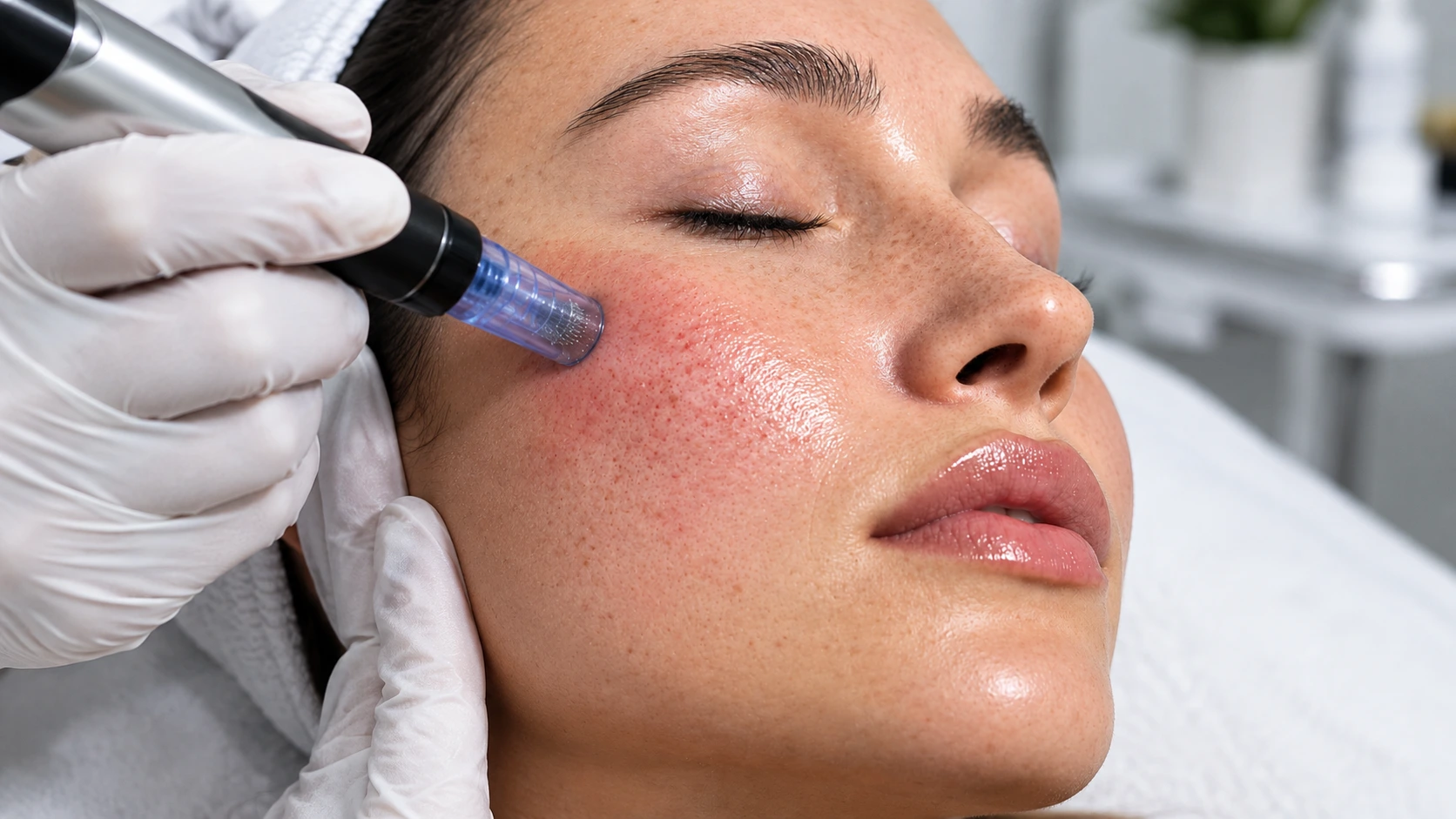 Professional microneedling treatment for smoother-looking skin at Enfield Royal Clinic Medspa
