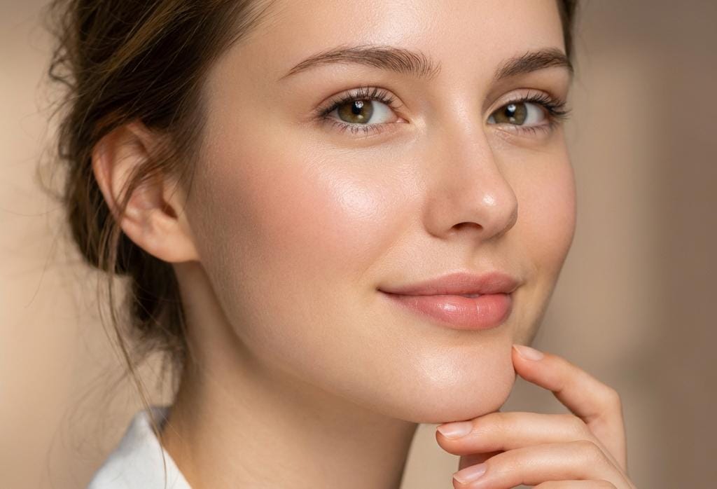 Before-and-after dermal filler treatment showing facial volume restoration and smooth contours.