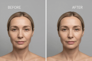 Masseter Botox before and after showing dramatic face slimming results