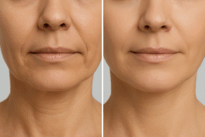 Side profile showing enhanced jawline definition with Masseter Botox