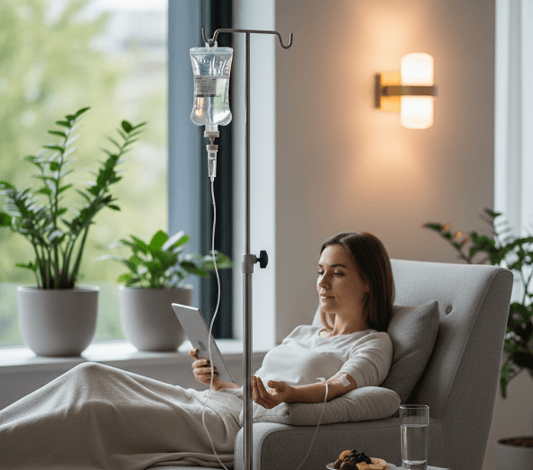 Improved skin brightness and revitalized appearance after IV hydration therapy in Tomball