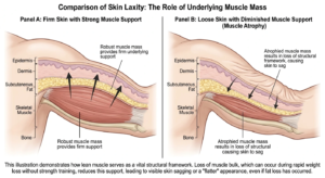 Muscle Support vs Loose Skin: Anatomical Cross-Section Comparison