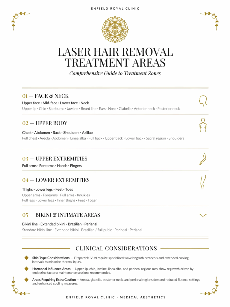 Laser hair removal areas guide
